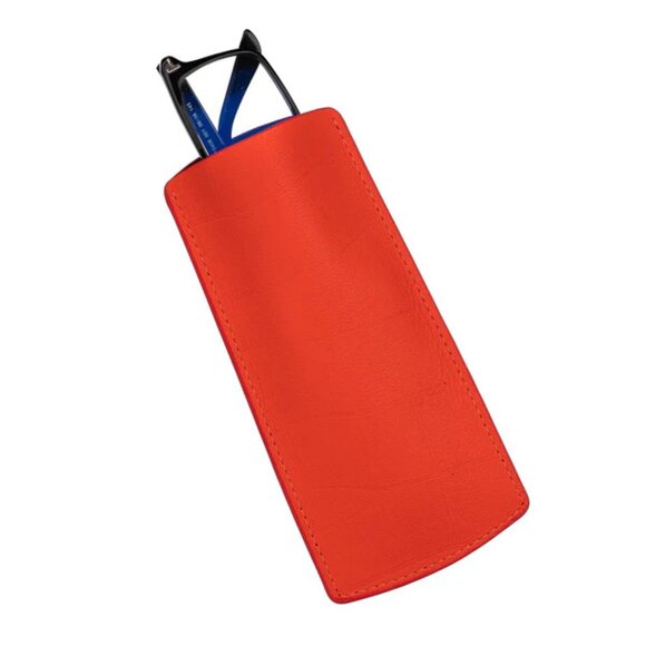 Premium Calfskin Eyewear Case embossed in Alligator Style - Red Color - Picture 1 of 3